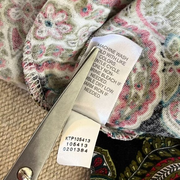 J.jill Woman's Long Sleeve Paisley Bohemian BoHo Tunic Sz LrTall - Picture 4 of 5